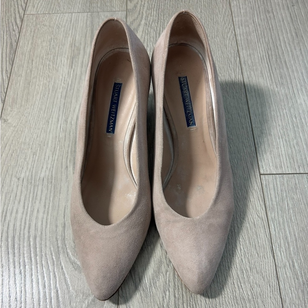 Stuart Weitzman Beige Suede Pumps Heels